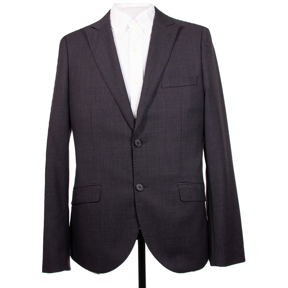 Topman Mens 40R Gray Wool Poly Blend‎ Blazer Sports Coat Suit Jacket